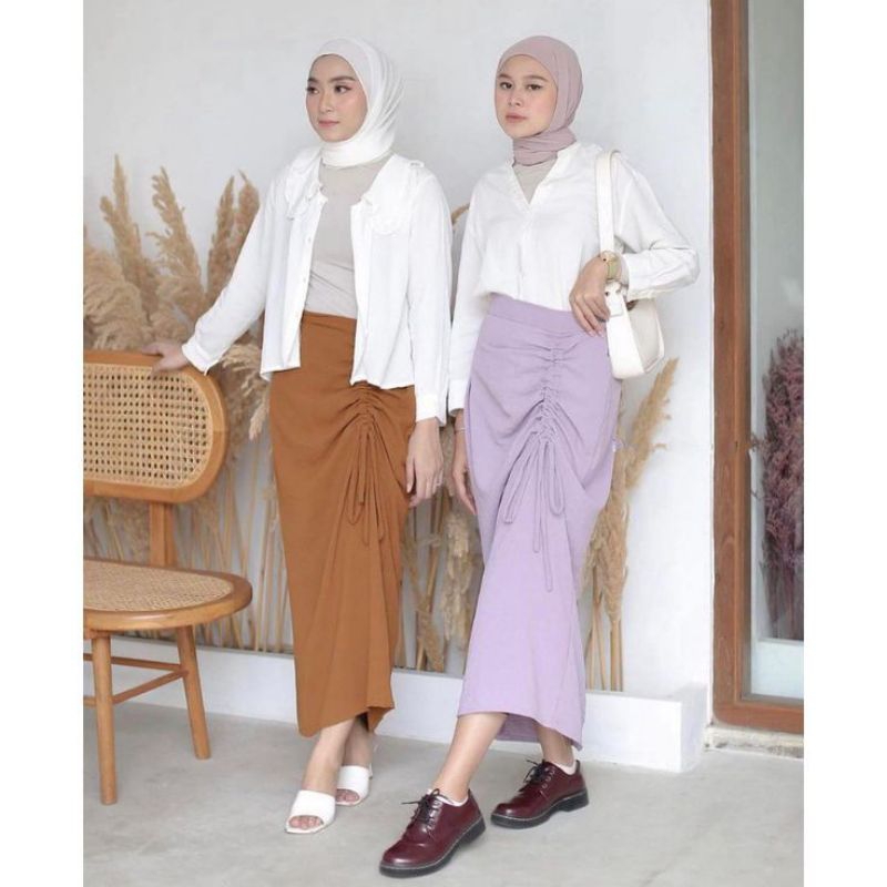 ROK SERUT SPAN CRINKLE WANITA BIG SIZE JUMBO ROK SERUT AIRFLOW KOREAN SKIRT CRINCLE ROK SERUT SAMPING
