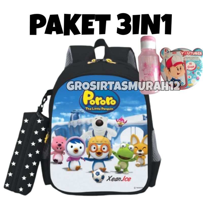 Tas Ransel Sekolah Anak PAUD TK  PREMIUM Karakter PORORO