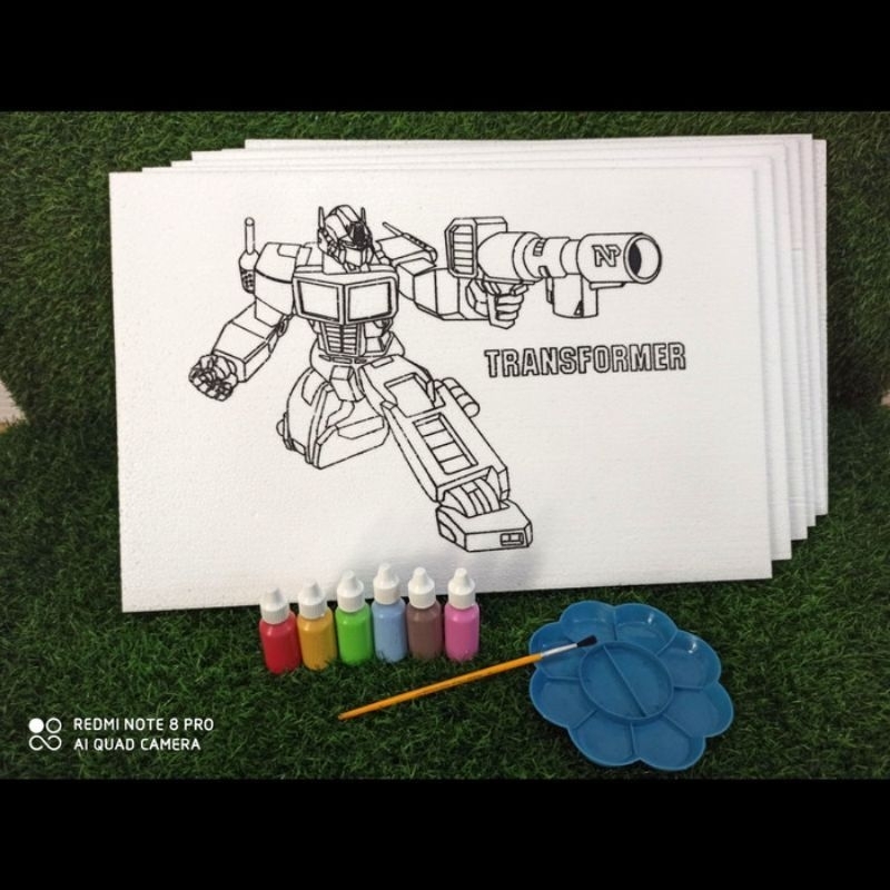 

1 set Styrofoam gambar lukis uk 35x25 6 gambar +5 warna+kuas+palet