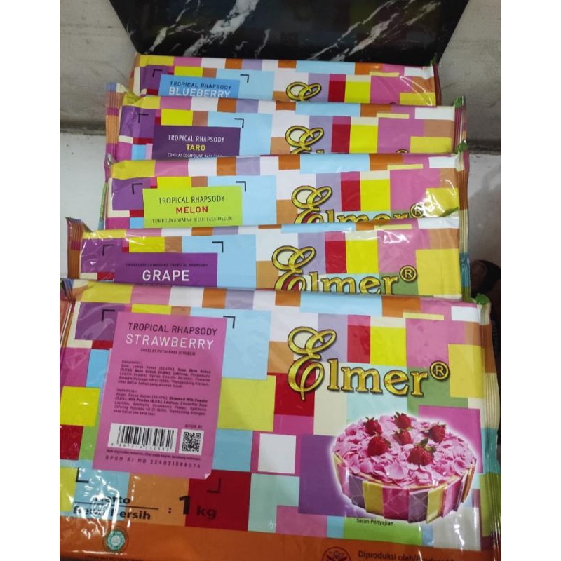 

COKLAT BATANG ELMER BLOCK RASA BUAH 1kg /coklat warna /cokelat