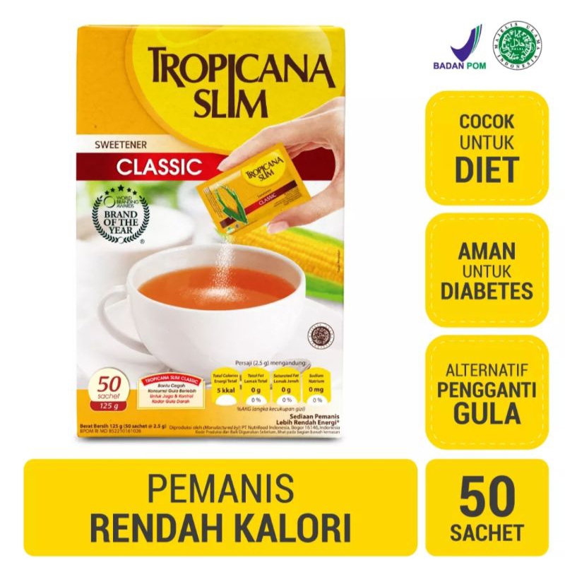 

tropicana slim classic / diabtx 50 /100 sachet