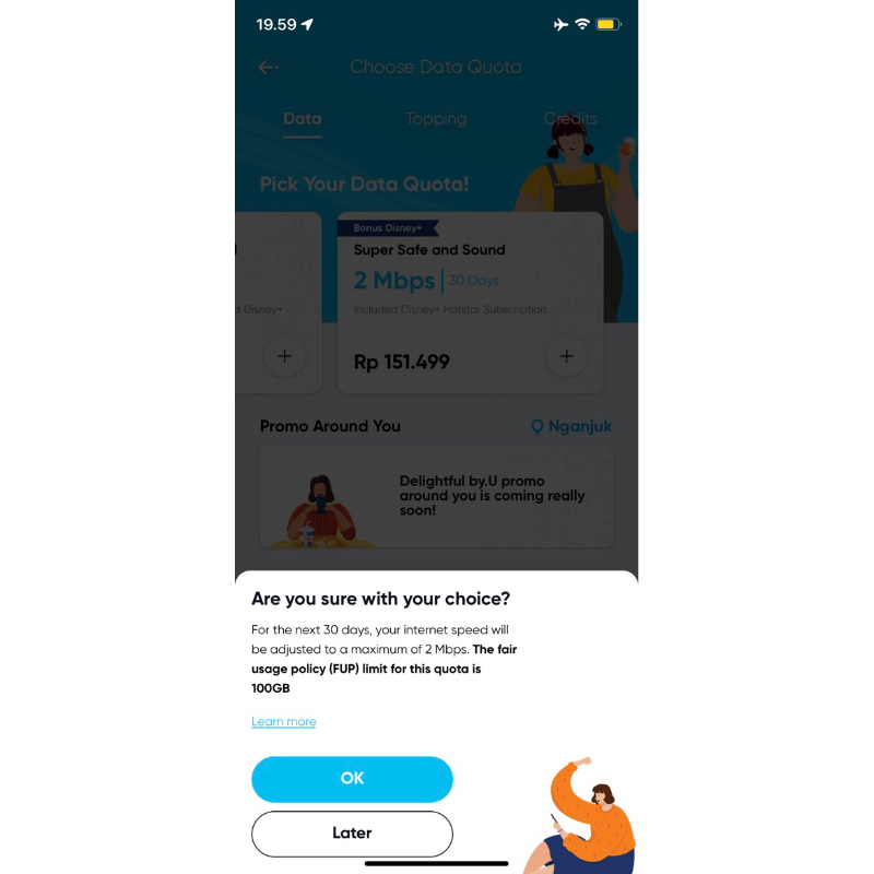 Kartu by.U ada unlimited 2Mbps