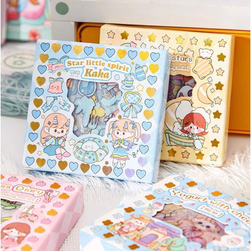 STIKER 2D MOTIF KARTUN KOREA LUCU ISI 100 LEMBAR ANTI AIR / STICKER DEKORASI HANDBOOK SCRAPBOOK BINDER TUMBLER DIY JRW0164