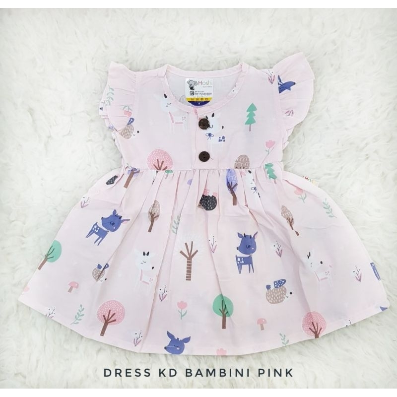 Dress Bayi Kancing Depan Dress Bayi Katun Dress Katun 6-12 bulan