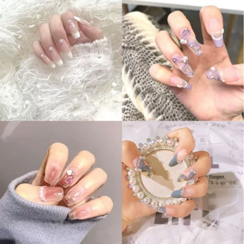 Mutiara Bulat Putih Imitasi Kualitas Bagus Bersinar untuk Nail Arts/White Pearl