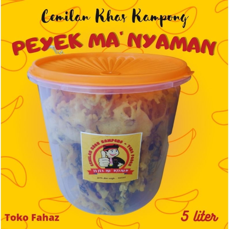 

Peyek Kacang | kemasan toples 5 liter | Peyek Ma' Nyaman | cemilan khas kampong |