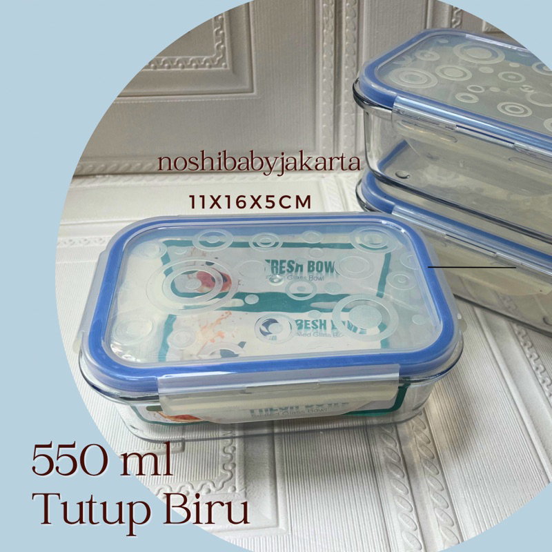 Kotak makan kaca dengan tutup 550/750 ml KIMGLASS / bowl with sealed Lid /Mangkok kaca untuk menyimpan MPASI