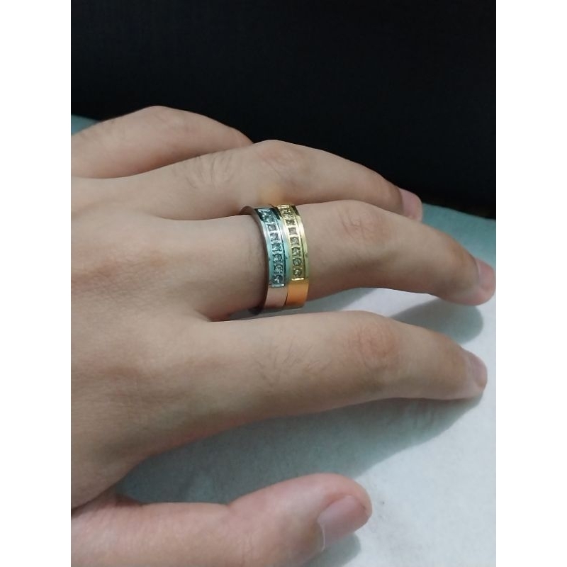 Cincin Titanium CC820 Motif Permata