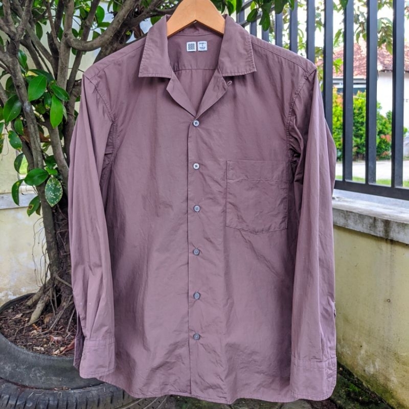 preloved kemeja uniqlo open collar second bekas size small fit medium