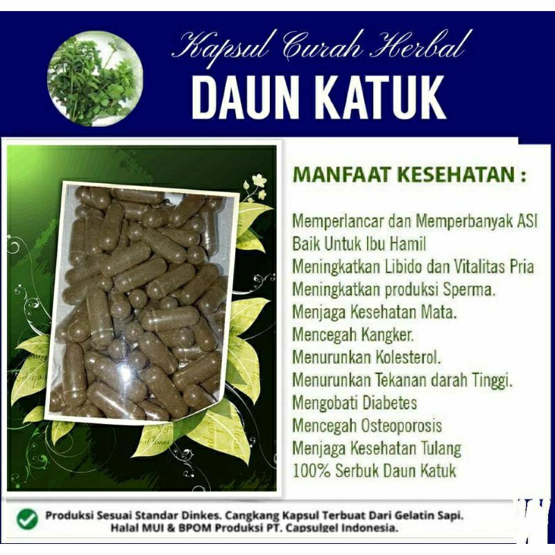 

DAUN KATUK 100 KAPSUL OBAT HERBAL ALAMI (GRADE A5)