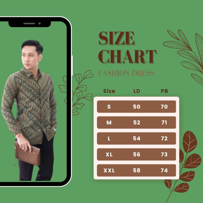 Kemeja Batik Layana Motif Sekar Cidro Slimfit Premium Puring Hero Full Body Baju Formal Nonformal Pakian Keluarga Lebaran