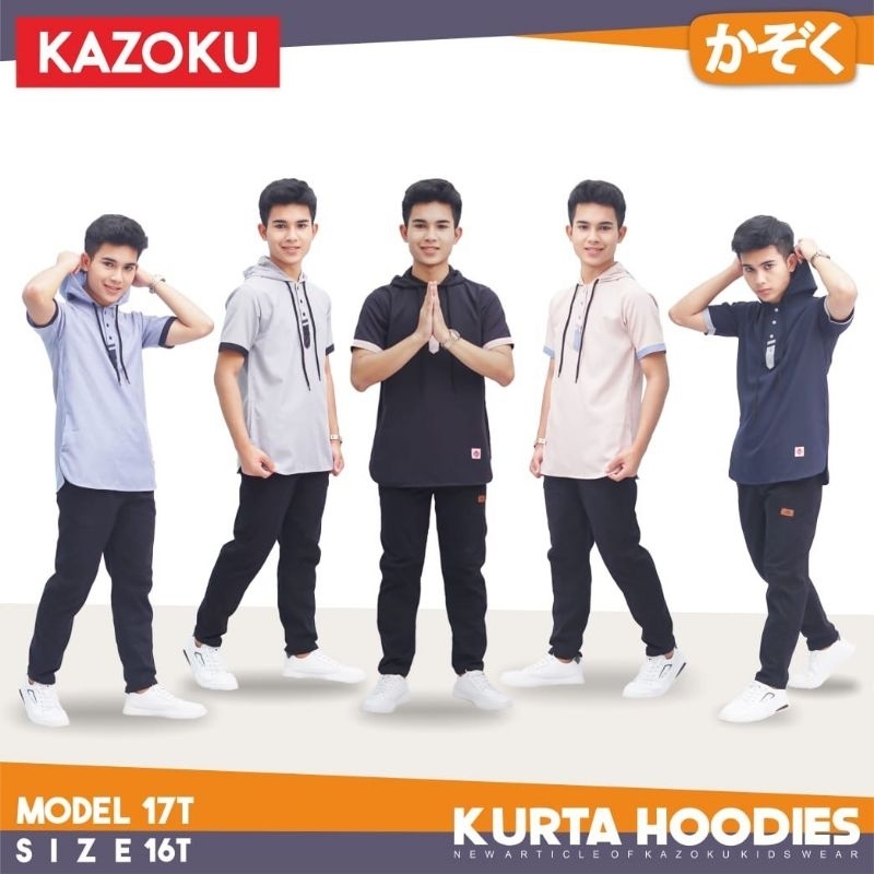 Baju Koko Kurta Hoodie Anak Laki Laki Remaja Tanggung Usia 7-15 Tahun By Kazoku