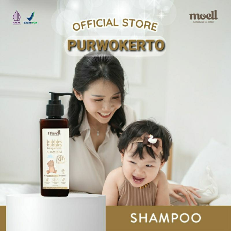 Moell Bubbles Bubbles Everywhere Shampoo 185gr / Shampo bayi / natural organic/ PURWOKERTO