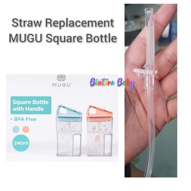 MUGU Straw Replacement Square Bottle With Handle / Sedotan Pengganti Botol Minum MUGU square / sedotan mugu square kotak