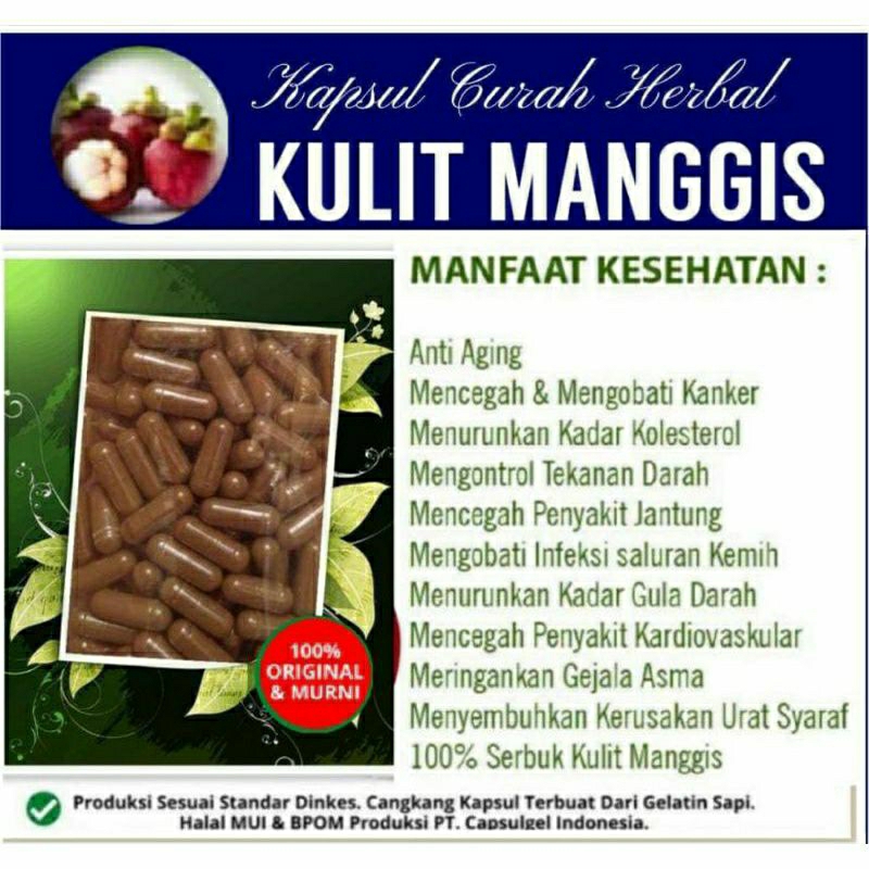 

KULIT MANGGIS 100 KAPSUL OBAT HERBAL ALAMI (GRADE A5)