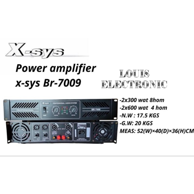 Power Amplifier X-sys BR-7009 Xsys BR7009 X sys BR 7009 ORIGINAL