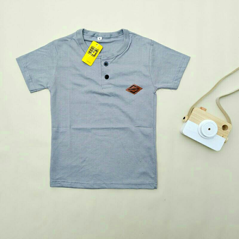 Kaos Anak Laki-laki Kancing Polos Premium Cotton Combed 30s