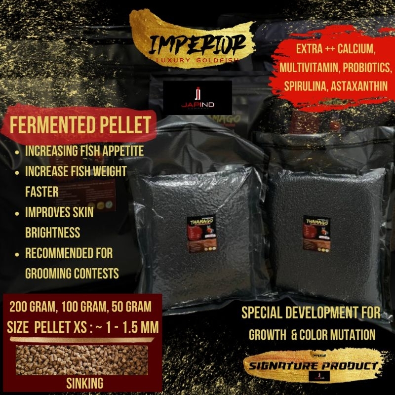Pakan/Pelet Fermentasi - Ikan Koki/Goldfish Thamago (Thailand) for Champion Fancy Goldfish