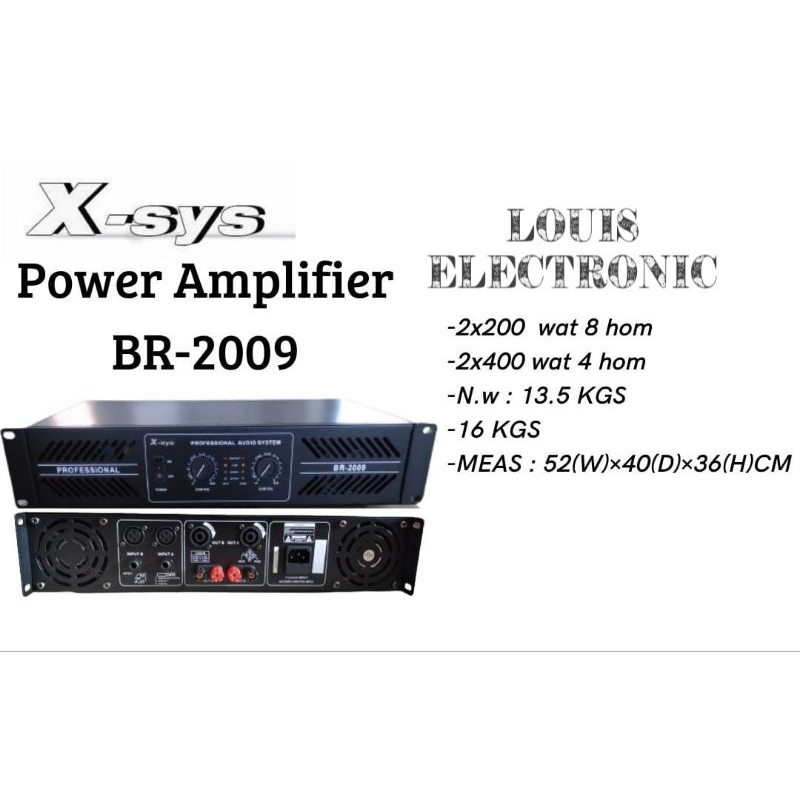 Power Amplifier X-sys BR-2009 Xsys BR2009 X sys BR 2009 ORIGINAL