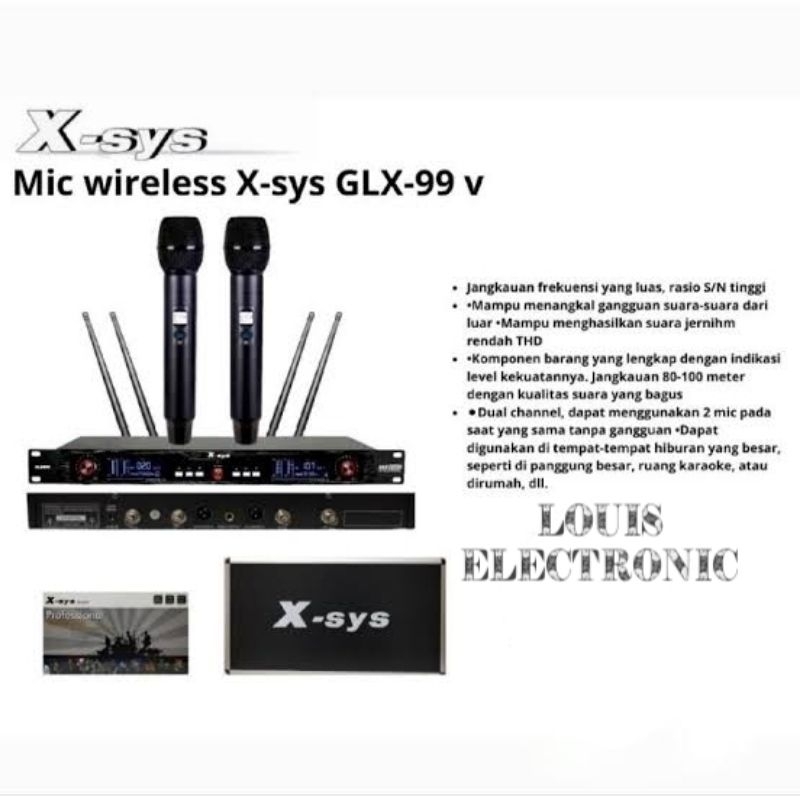 Mic Microphone Wireless X-sys GLX 99V Xsys GLX-99V X sys ORIGINAL Free Koper