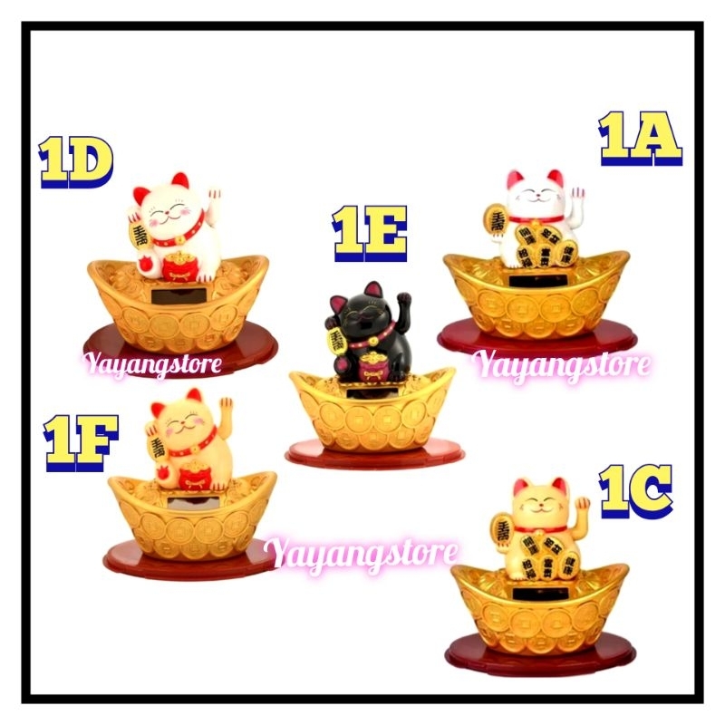 [ Tanpa Baterry ] Maneki Neko Lucky Cat Solar Kucing Hoki Kucing Uang Bawa rezeki Emas Keberuntungan