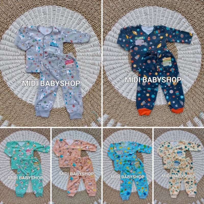 Setelan Panjang Bayi Baru Lahir Setelan Newborn Full Print Premium Quality Hany Baby SNI