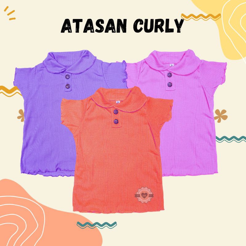 Baju Atasan Anak Perempuan Curly Ruffle Knit Tee Rib 1-5 Tahun