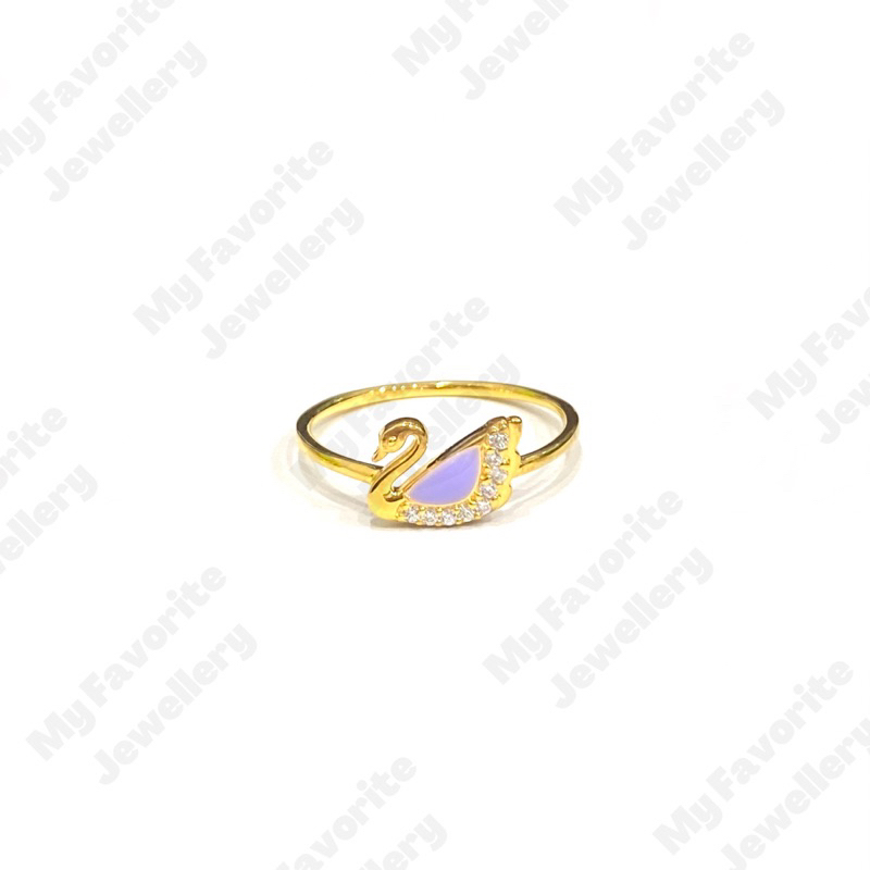 Cincin Purple Swan Uk16 Emas Asli Kadar 700
