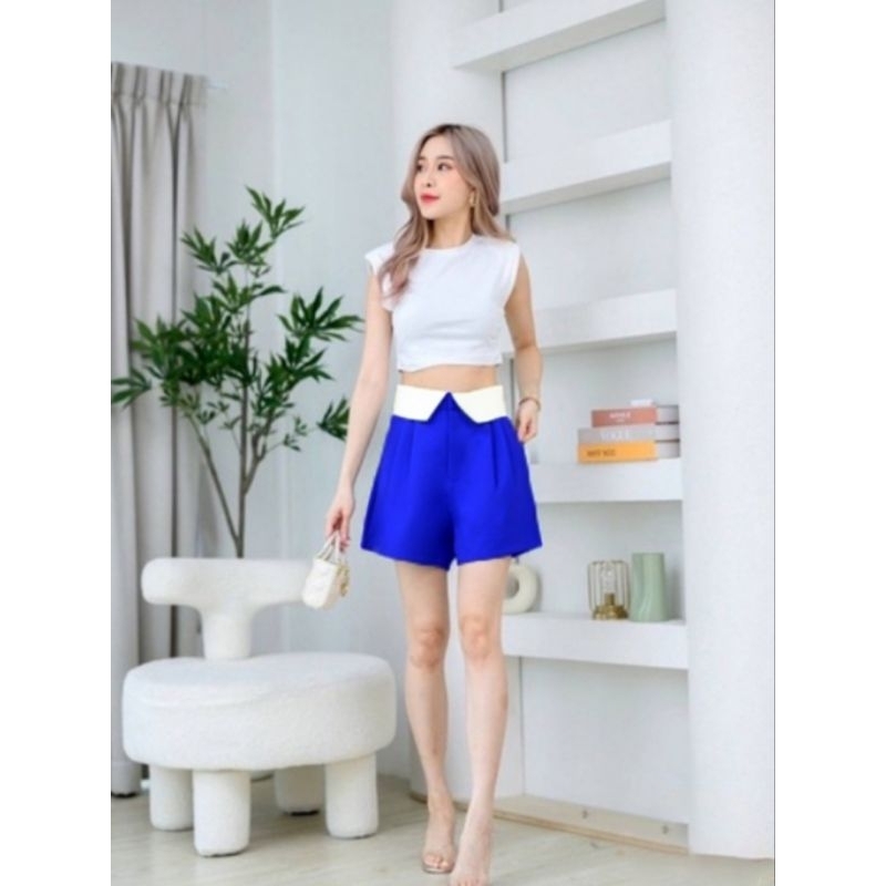 Diva Collar Pants Highwaist Celana Pendek Wanita