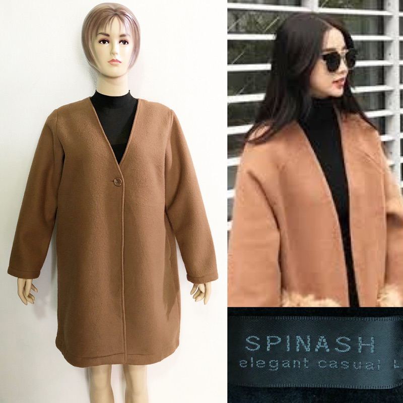 Spinash collarless wool coat / jacket jaket