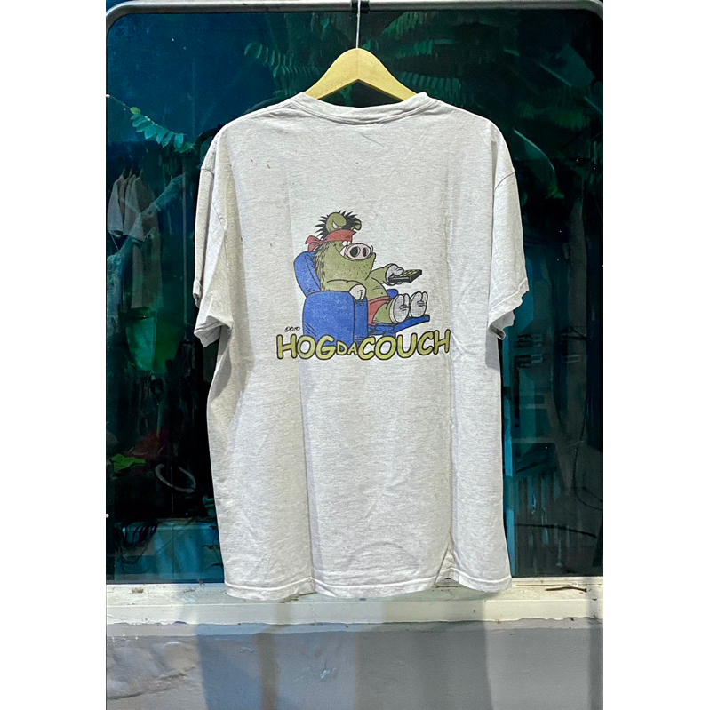 Kaos Shirt Hanes Comfort Art Pig Hawaian Hogs HogDaCouch vintage second
