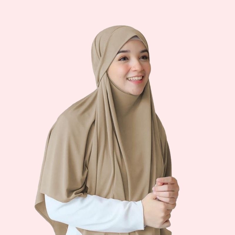 Jilbab Kerudung Khimar French Niqob Cadar 2 In 1 Jersey