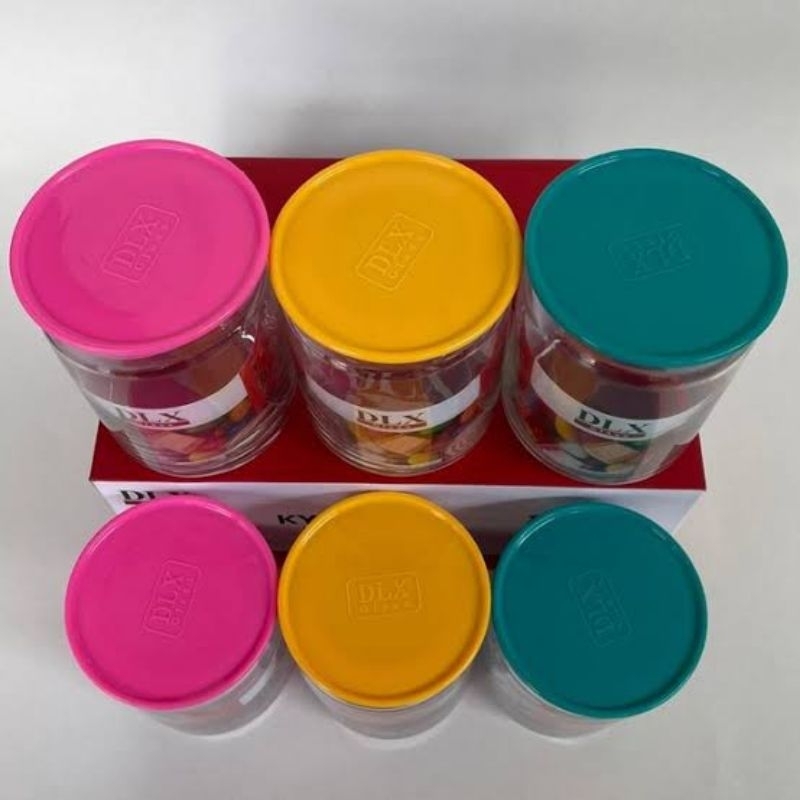 3pcs Toples Kyoto B toples kedap udara toples set Toples kaca toples snack Toples lebaran Toples Can