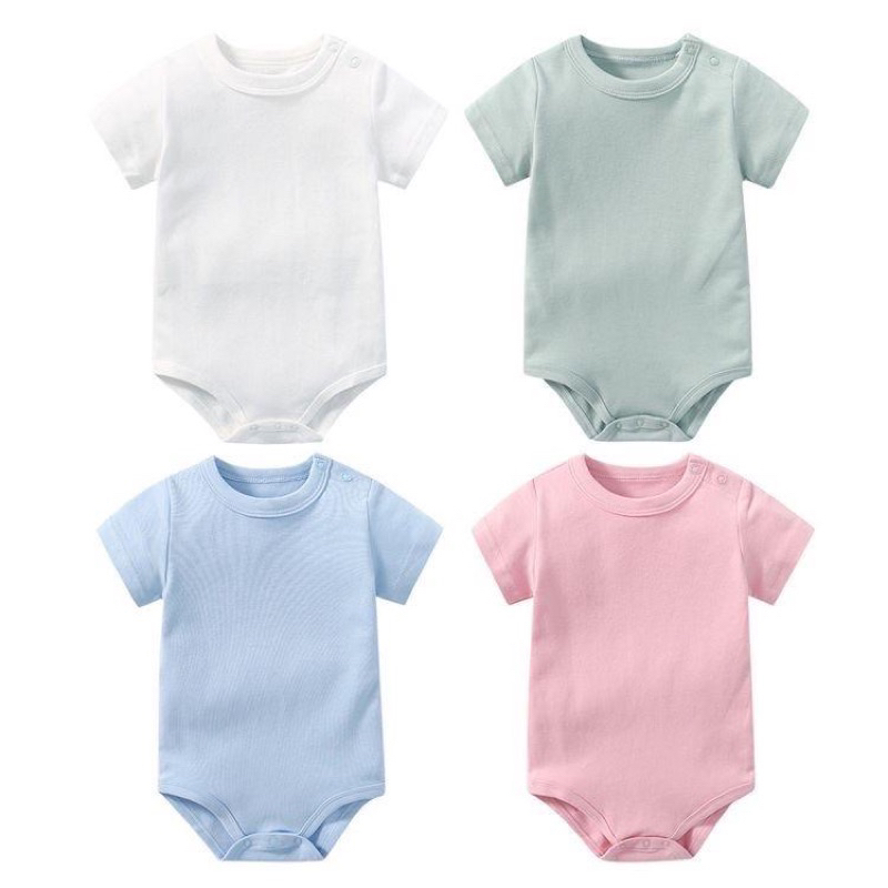 Jumper Baju Bayi Katun Polos Lengan Pendek Love Cloud (SNI)