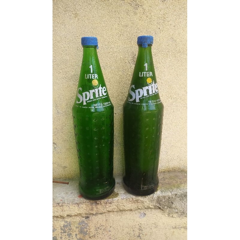 Botol kaca sprite ukuran 1 liter original bekas