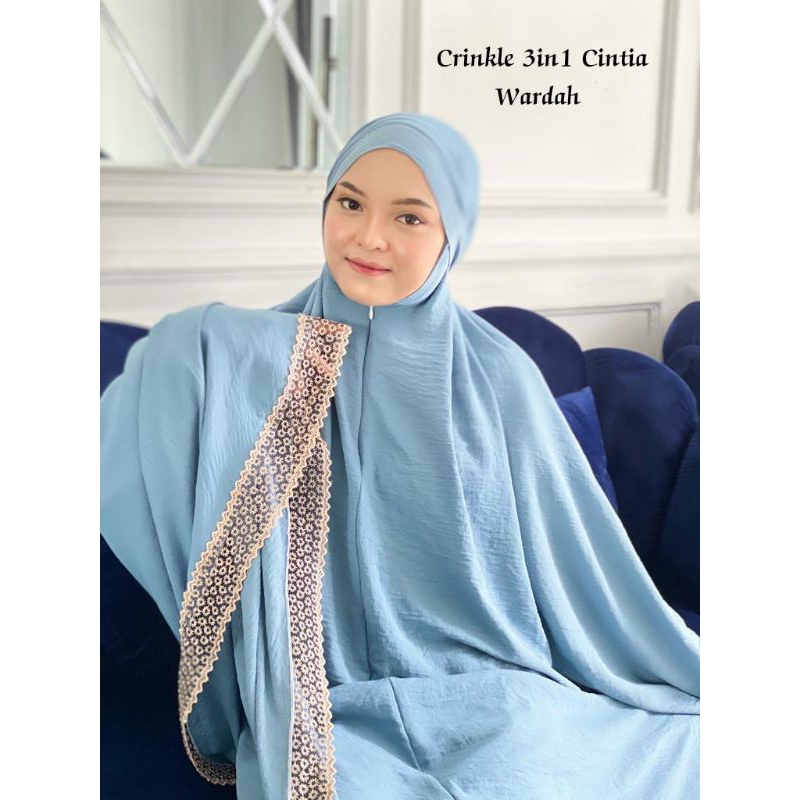 Mukena Dewasa 3 In 1 Traveling Crinkle Airflow Cintya