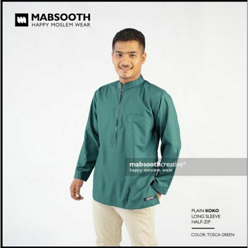 BAJU KOKO TERBARU RESLETING PANJANG HIJAU TOSCA