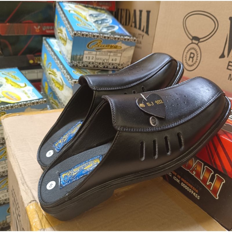 Sandal Slop Pria Sandal kulit Asli