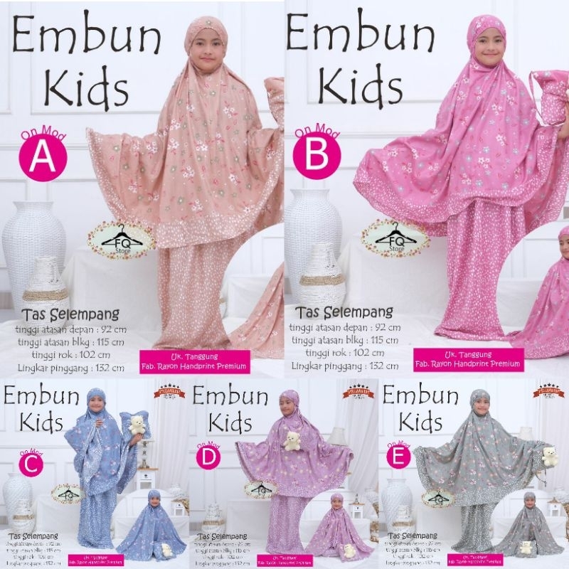 EMBUN / NAZIFA KIDS MUKENA ANAK BAHAN ADEM FREE TAS BONEKA