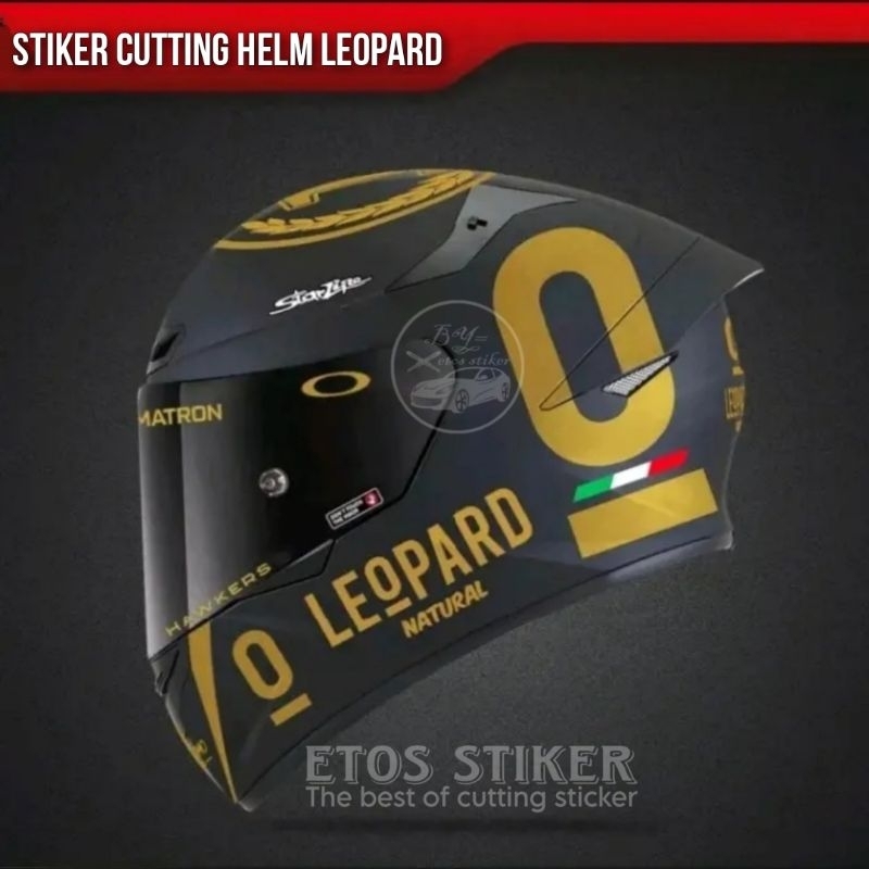 stiker helm leopard cutting sticker helm