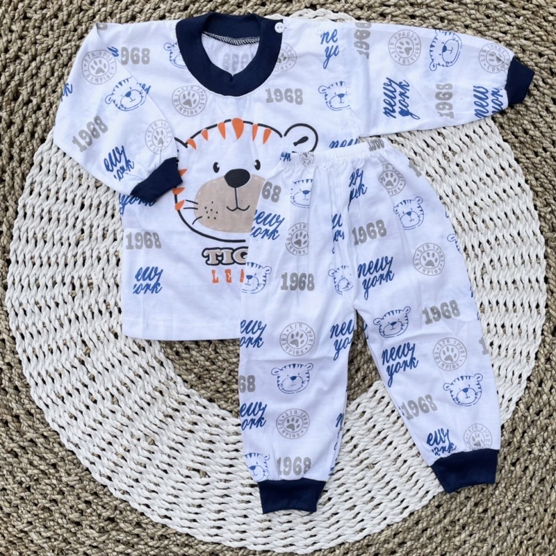 Setelan Panjang Baju Bayi Oblong Panjang Bayi Piayama Bayi Baju kancing Pundak Bayi ASYAM BABY