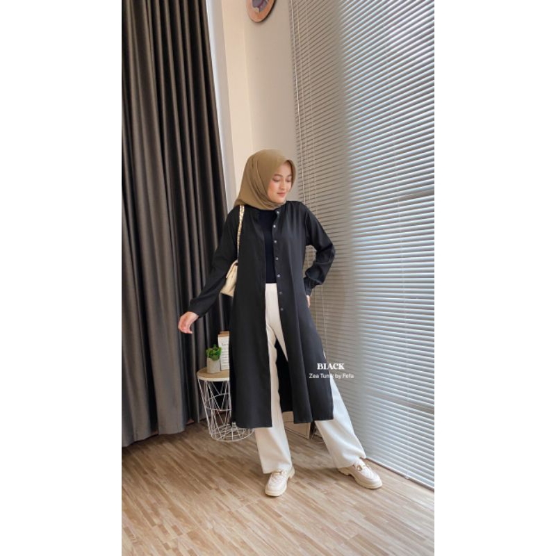 ZEA TUNIK / LONG CARDIGAN - BAHAN SHAKILA PREMIUM By fefastyle