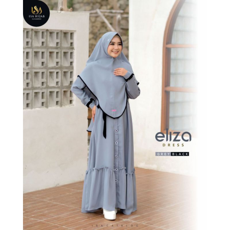 Restok Eliza dress by Isa Hijab Gamis Lebaran Kekinian