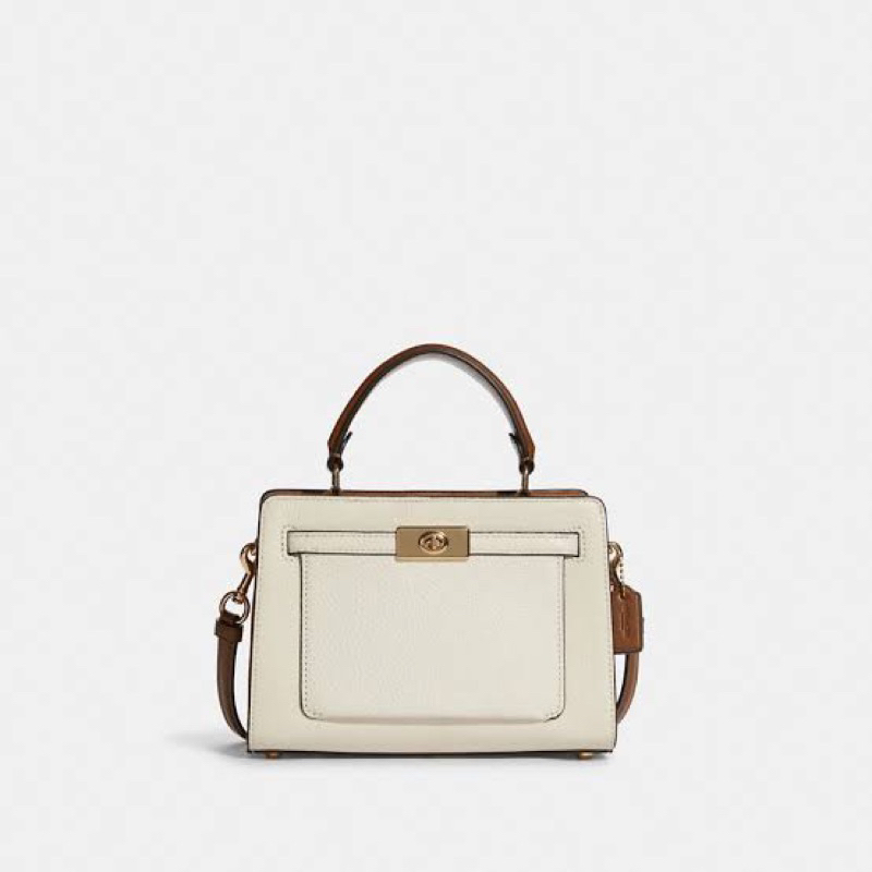 Coach Mini Lane Top Handle In Colorblock in Chalk/Penny Multi [Preloved Like New]