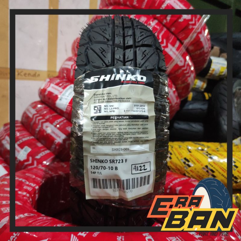 BAN LUAR SHINKO SR723 120 70 RING 10 TUBELESS VESPA