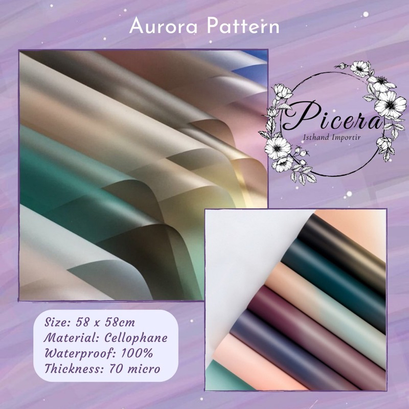 

Flower Wrapping Paper Gradient Aurora Cellophane Waterproof Kertas Bungkus Pembungkus Bouquet Bunga Gradasi Anti Air