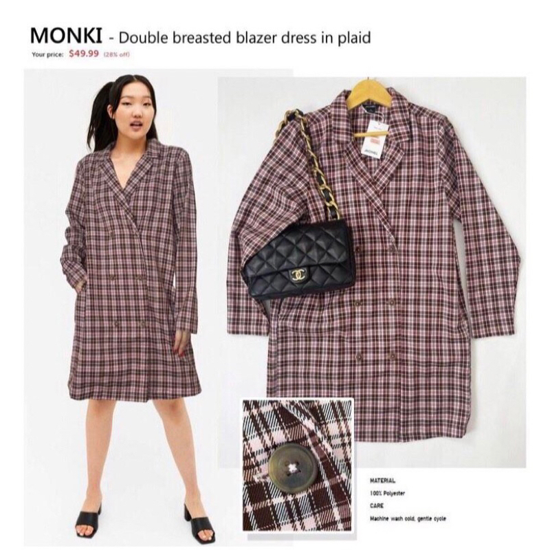 MONKI Blazer Button Dress