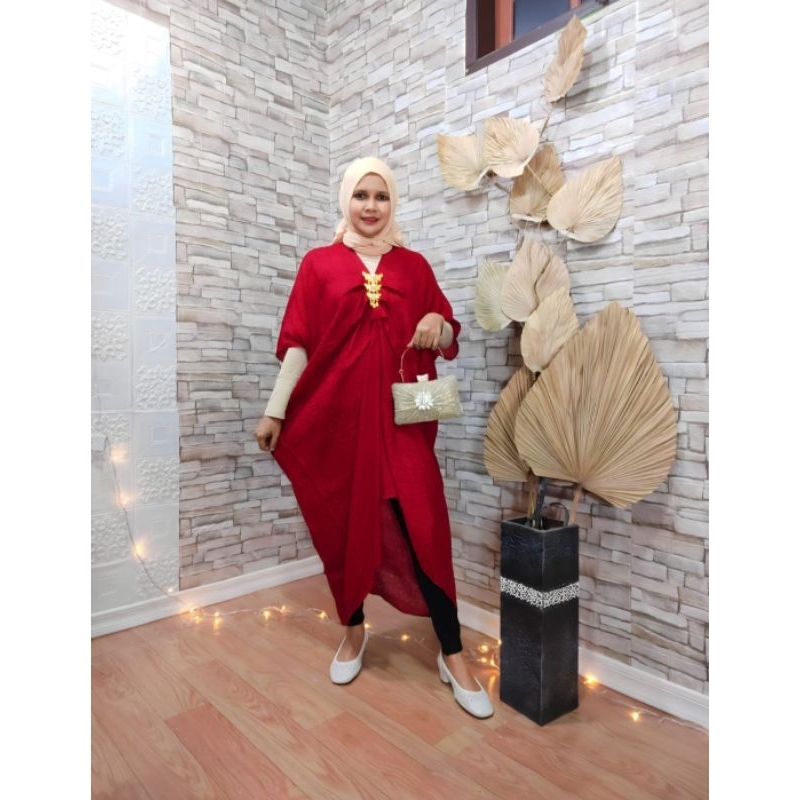 kaftan tunik serut viskos murah viscose batik trusmi cirebon