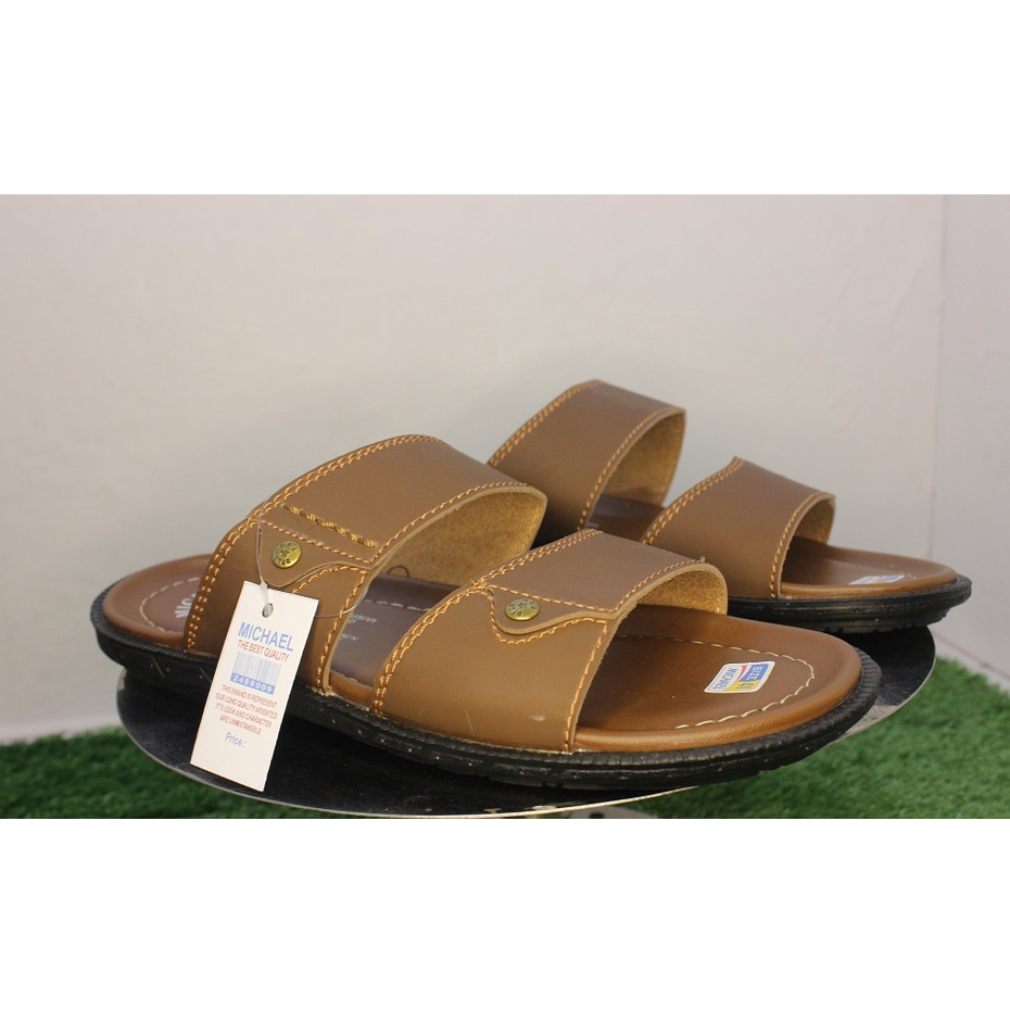 3.3 BIG SALE RAMADHAN Sandal Slop Pria /Sandal Kulit/Sandal Cole/Gratis Topi Menarik