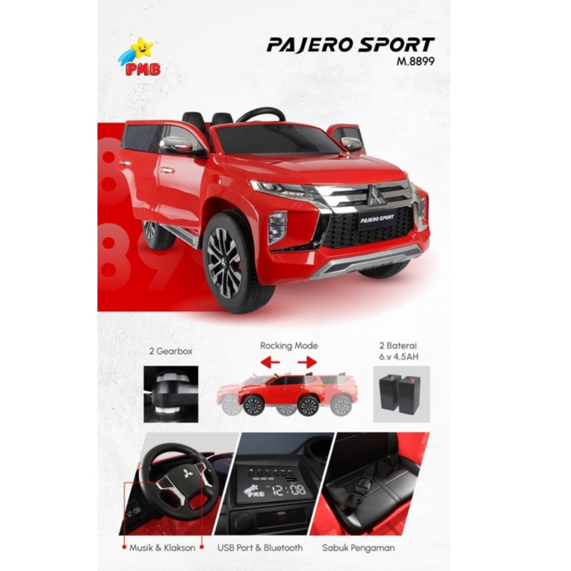 Mainan Anak Mobil Mobilan Mitsubishi Pajero Sport M 8899 - Mobil Aki Anak PMB Pajero M8899